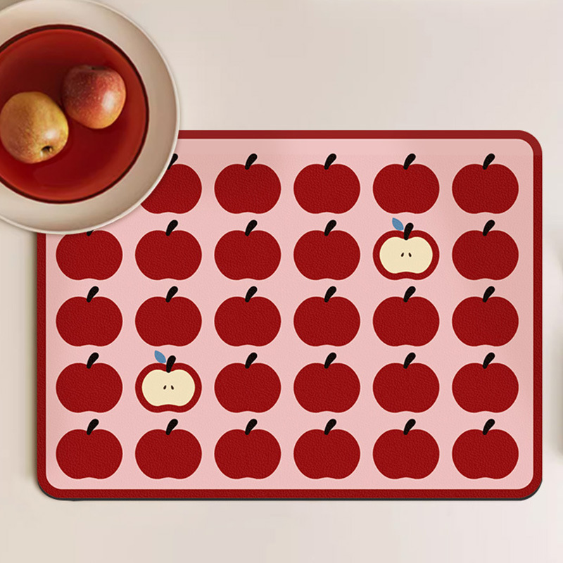 Meal Prep Format - ute Apple Pattern Drying Mat Foldable