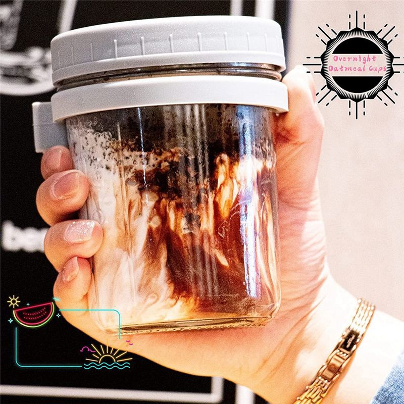 Overnight Oat Jar - 2025+ Reusable Overnight Oat Jar, Sealed