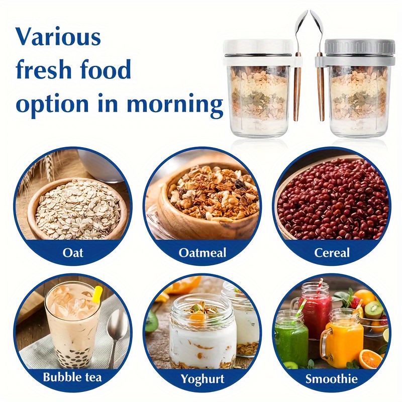 1pc/2pcs Glass Oatmeal Cup, Ov - Overnight Oat Jar recension och pris