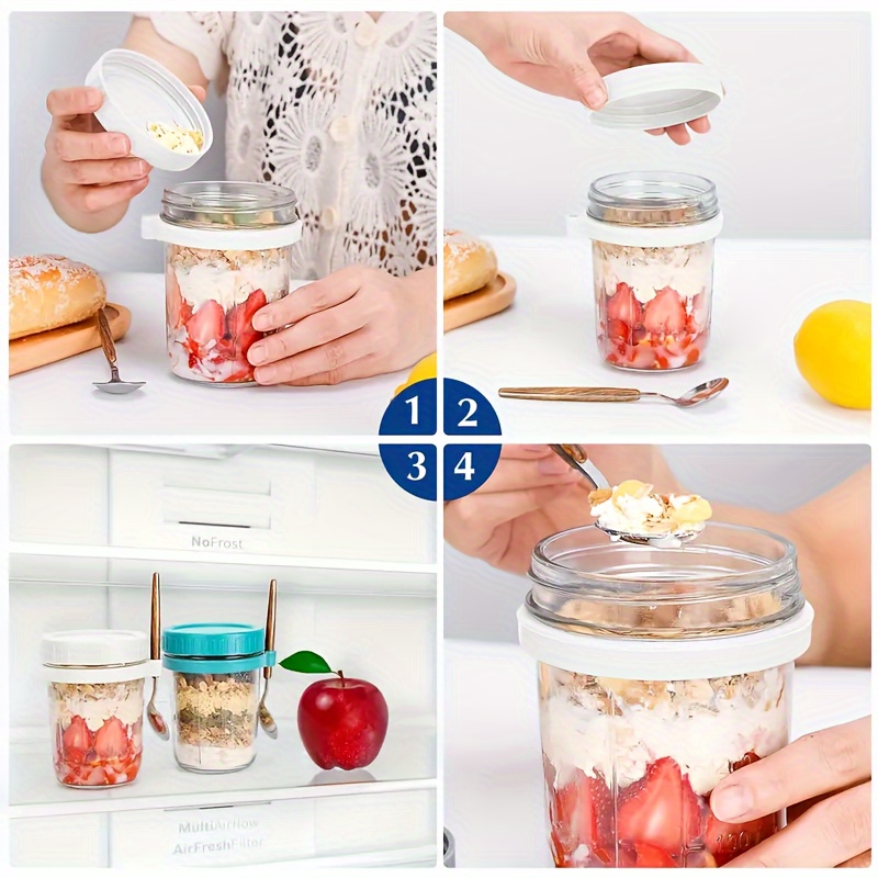 1pc/2pcs Glass Oatmeal Cup, Ov - Overnight Oat Jar recension och pris