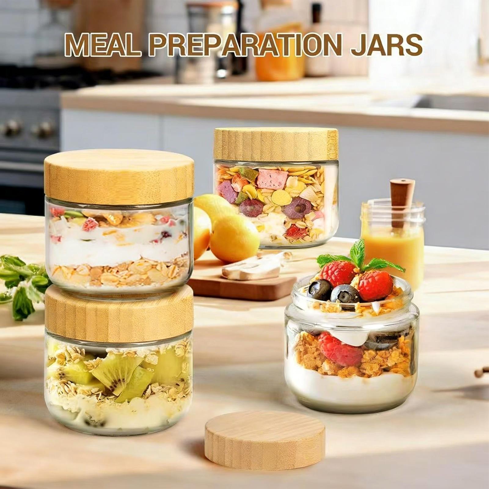 4pcs Glass jars with Airtight  - Overnight Oat Jar recension och pris