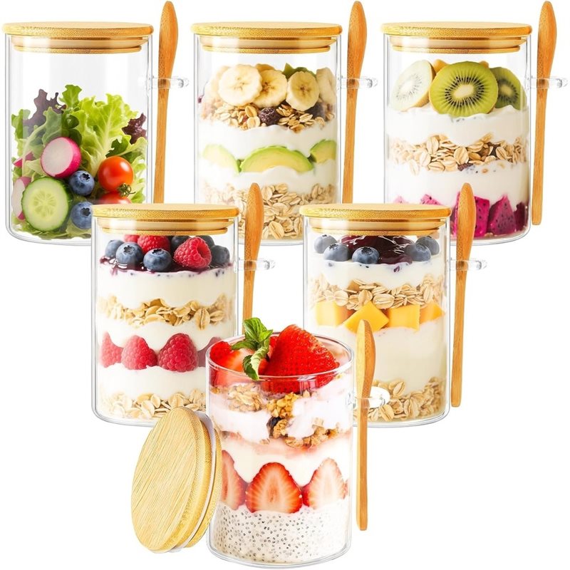 AB46-1Set/6Pcs Moisture Resist - Overnight Oat Jar recension och pris