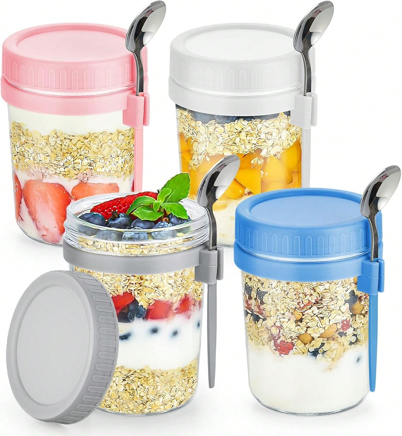 4 Pack Overnight Oats Containe - Meal Prep Kit recension och pris