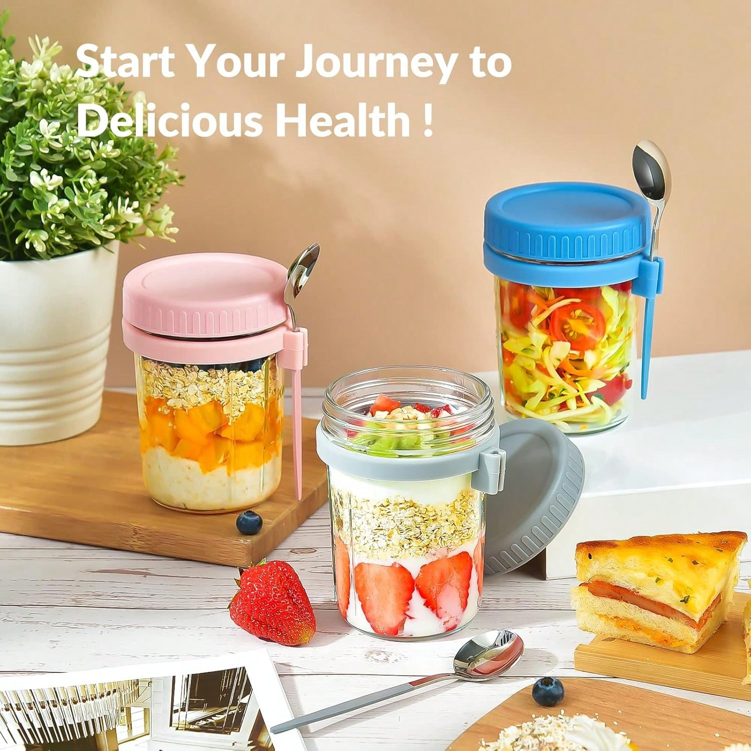 4 Pack Overnight Oats Containe - Meal Prep Kit recension och pris