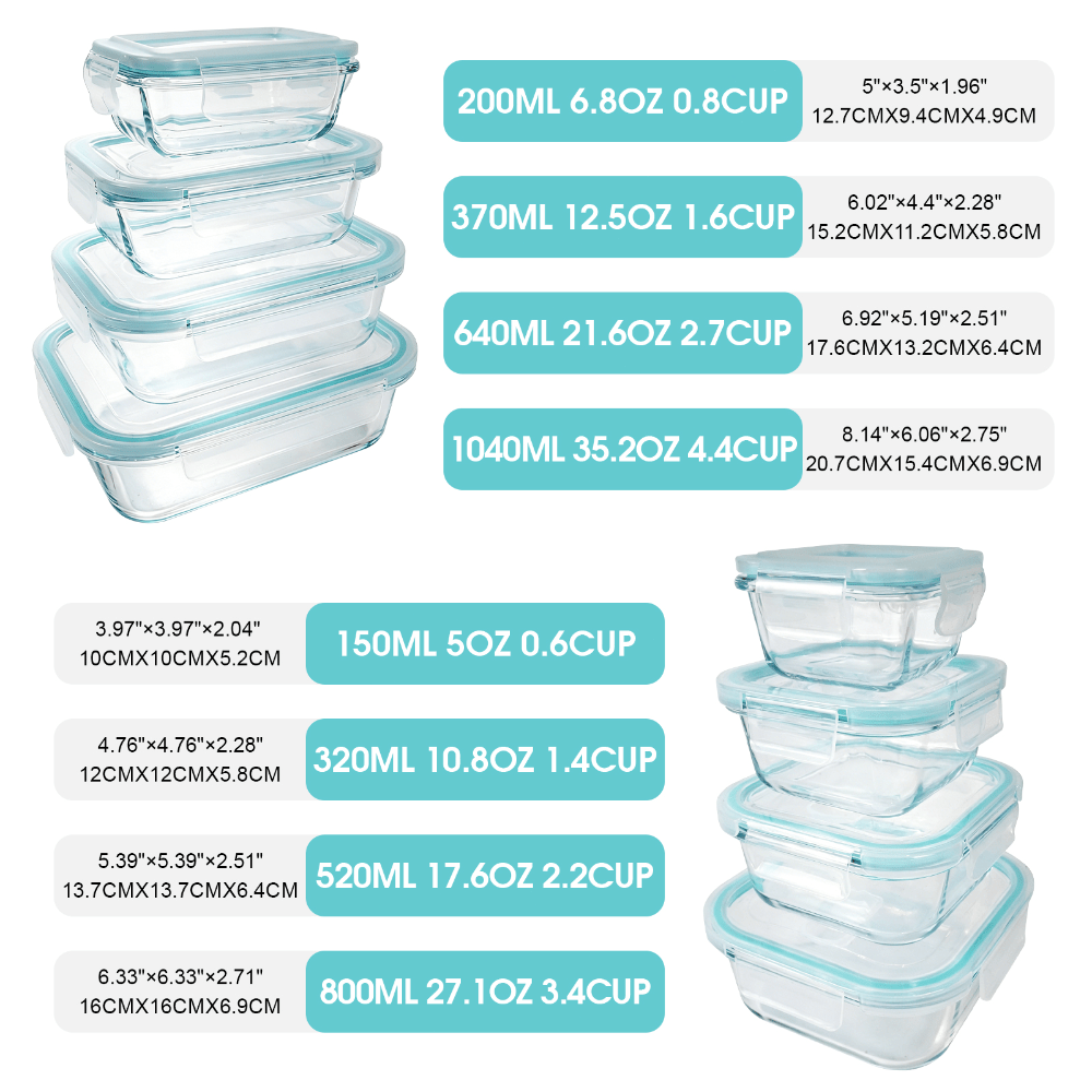 Glass Food Storage Containers  - Meal Prep Kit recension och pris