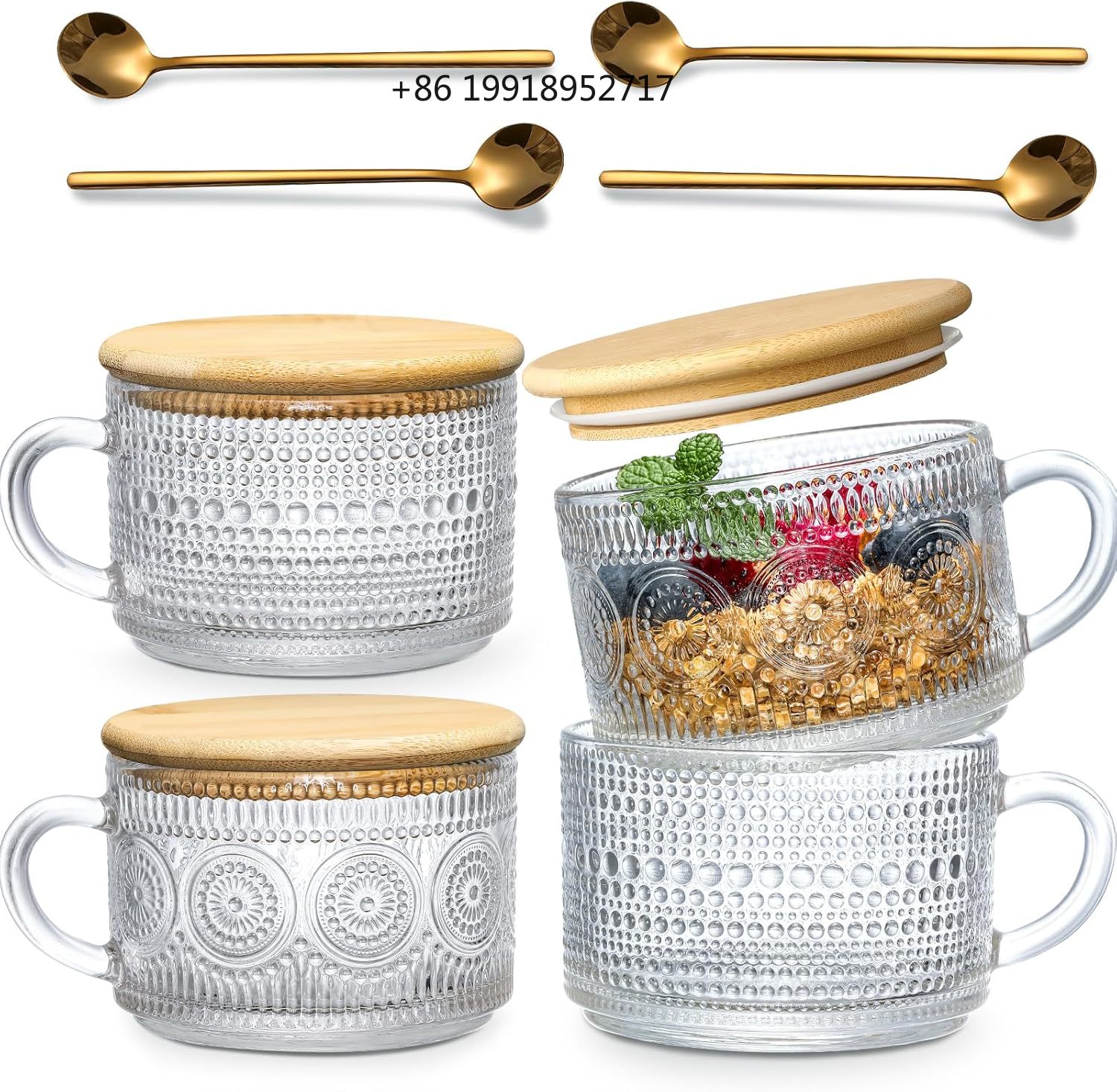 4-Piece Vintage Coffee Cup Gif - Overnight Oat Jar recension och pris
