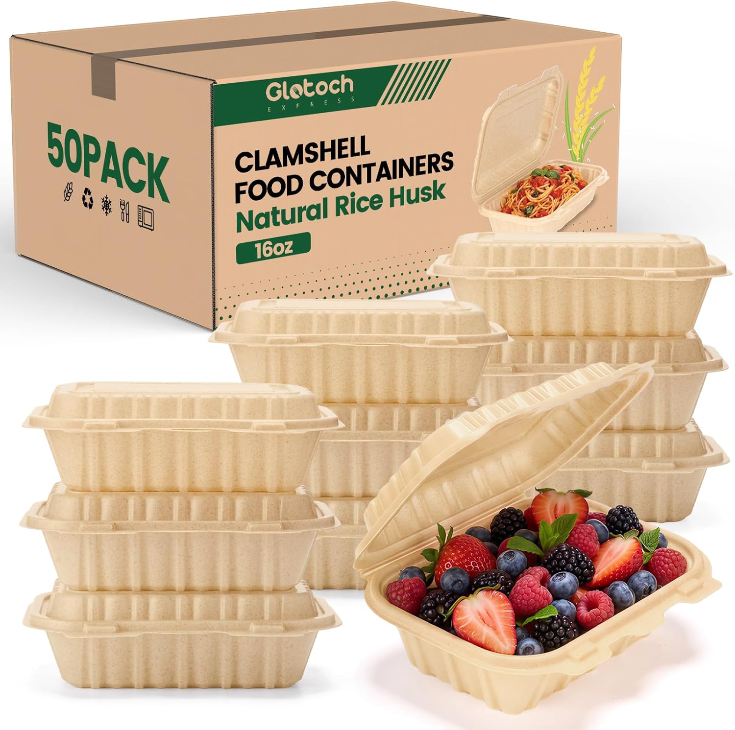 50 Pack 16oz Clamshell Take Ou - Meal Prep Ideas recension och pris