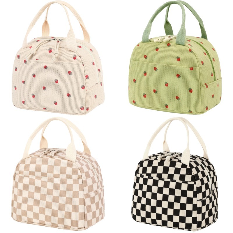 Cute Corduroy Lunch Bag for Wo - Meal Prep Fit recension och pris