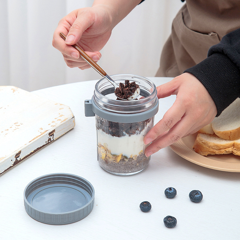 Glass Overnight Oats Jar with  - Overnight Oat Jar recension och pris