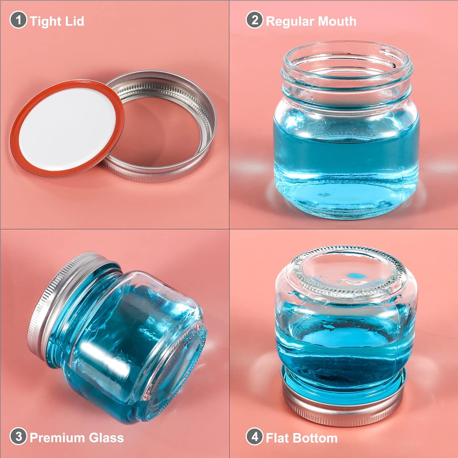 Mason Jars 8oz Regular Mouth G - Overnight Oat Jar recension och pris