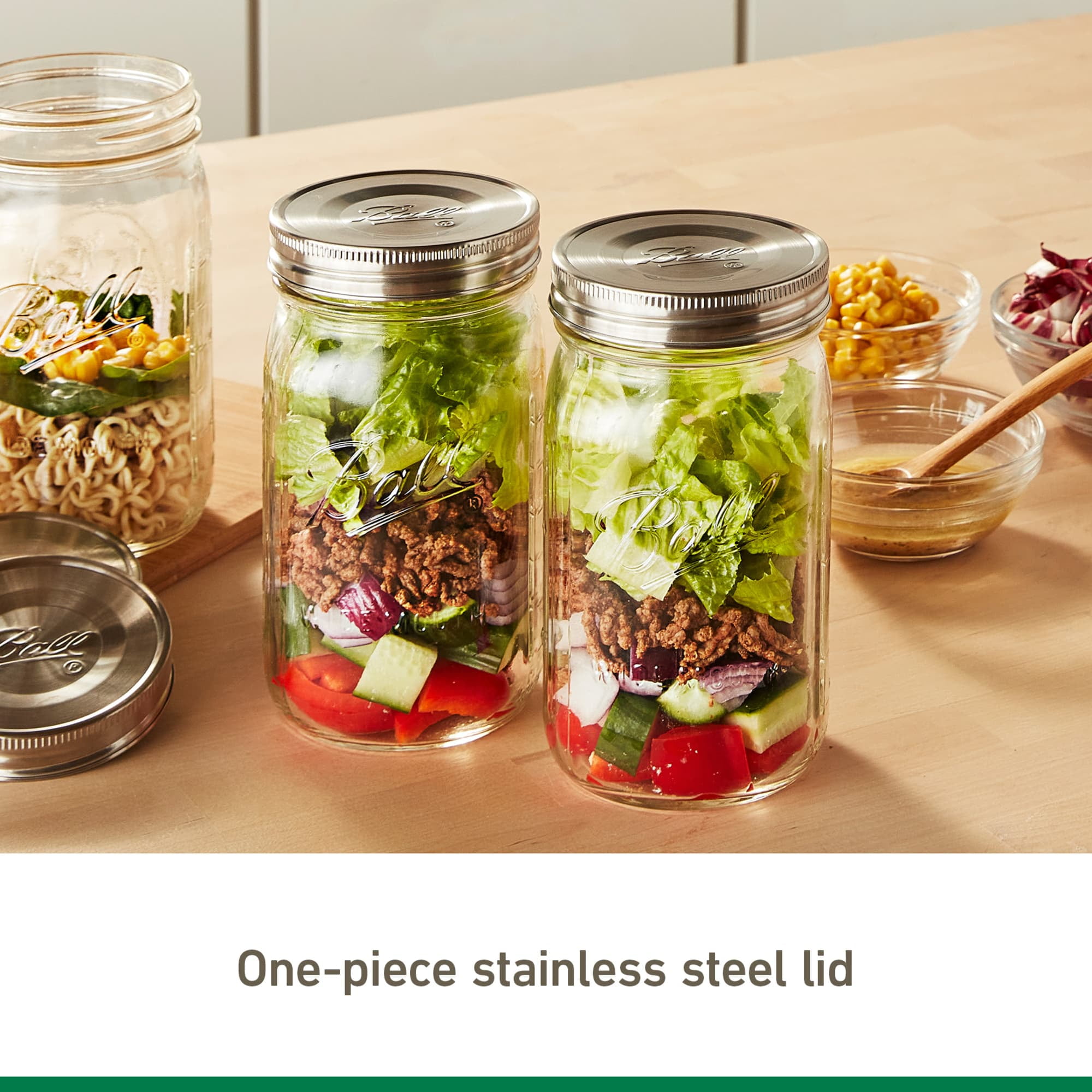 3-Pack Stainless Steel Mason J - Meal Prep Fit recension och pris