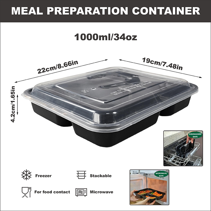 3-Compartment 34 Oz/1000 Ml, 1 - Meal Prep Ideas recension och pris
